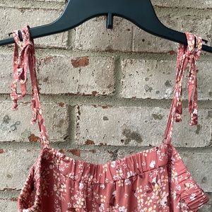 As U Wish logo floral sundress terra cotta